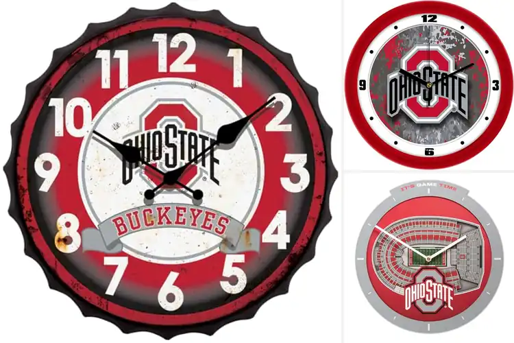 Detailed view of Best Ohio State Buckeyes Wall Clocks