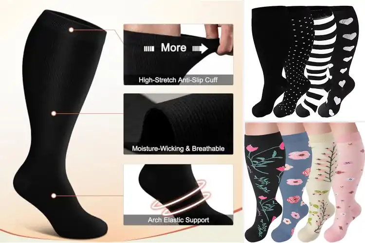 Detailed view of Best Plus Size Compression Socks