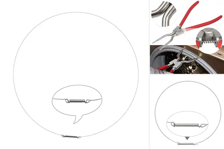 Detailed view of Best Washer Door Boot Spring Clamps