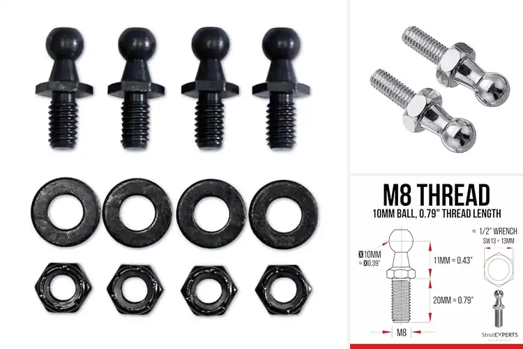 Detailed view of Best Zinc Plated Ball Studs: Durable & Rust-Resistant